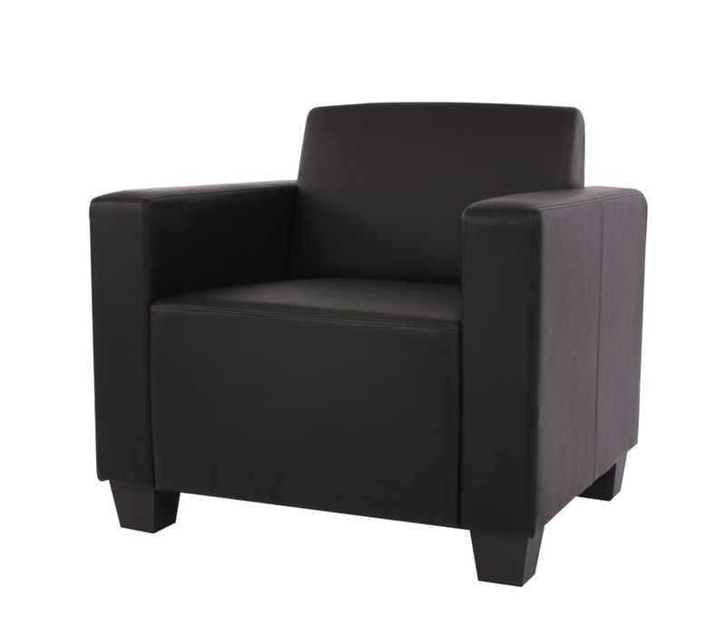 Fauteuil Salon /club / Lounge Lyon, Simili-cuir, Noir