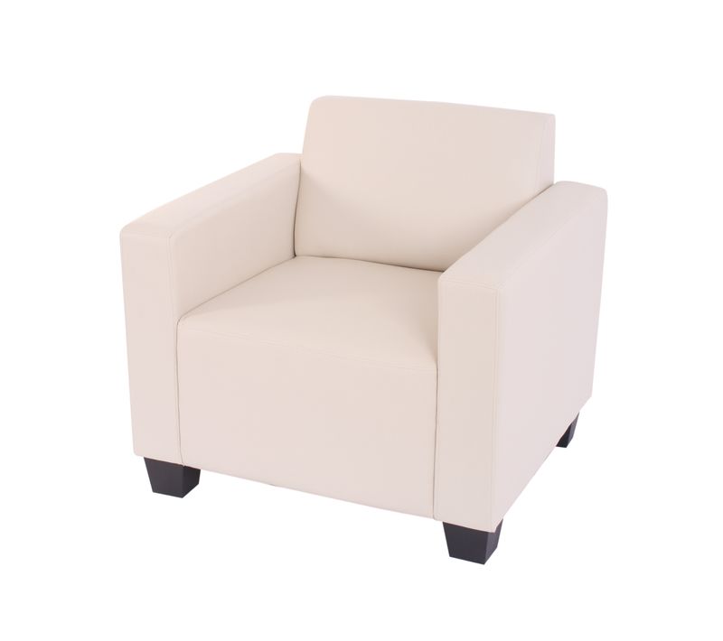 Fauteuil Salon /club / Lounge Lyon, Simili-cuir, Crème