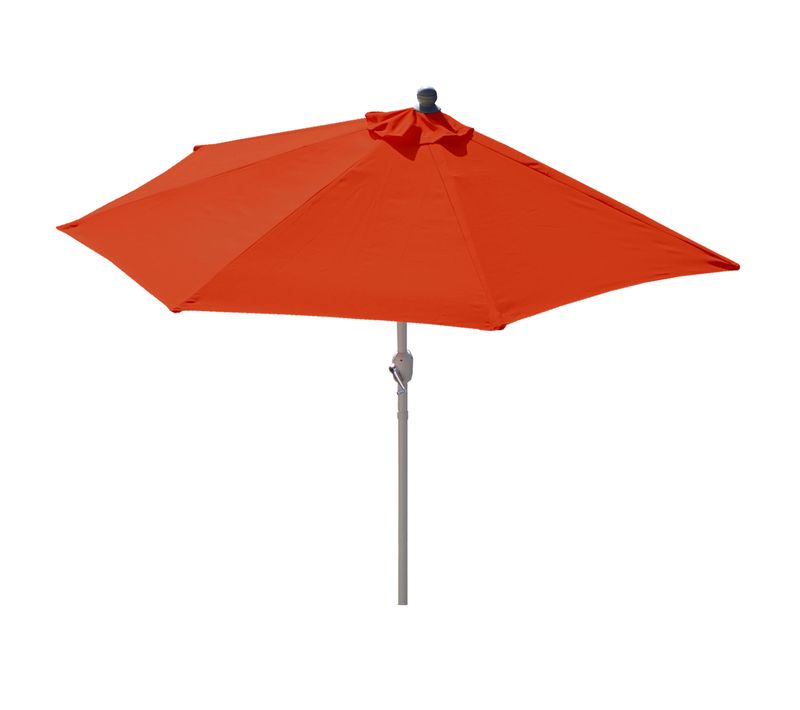 Demi-parasol Aluminium Balcon Ou Terrasse, Ip 50+, 285cm ~ Terracotta Sans Pied