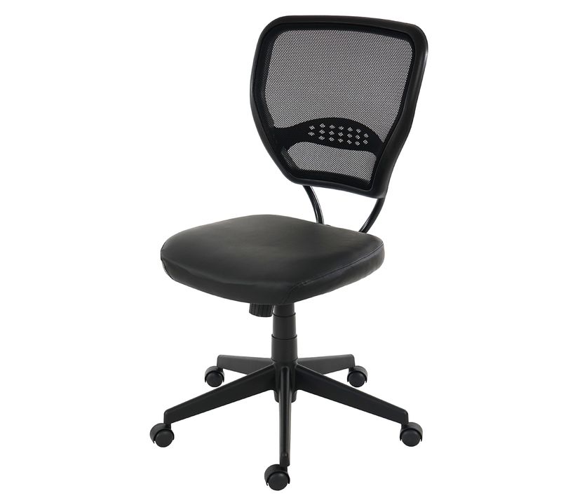 Fauteuil/chaise De Bureau Seattle, Charge 150kg, Similicuir ~ Noir, Sans Accoudoirs