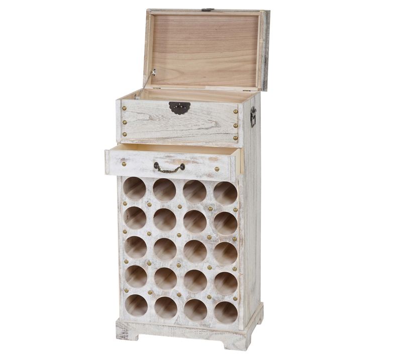 Etagère à Vin Lucan Pour 20 Bouteilles Style Shabby Chic Blanc