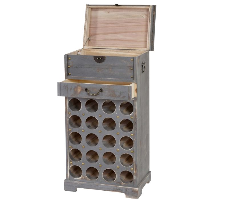 Etagère à Vin Lucan Pour 20 Bouteilles Shabby Chic Gris