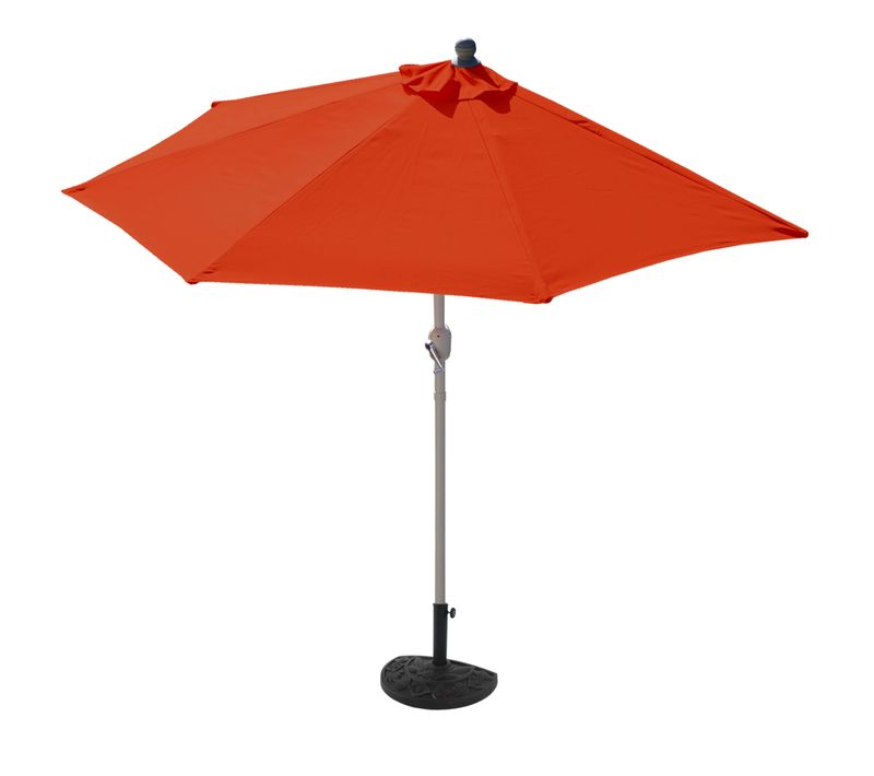 Demi-parasol Aluminium Parla, Ip 50+, 300cm ~ Terracotta Avec Pied