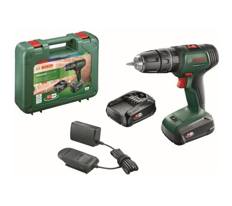 Perceuse-visseuse à Percussion Sans Fil 18v - 2×1,5ah, 34 Nm, Coffret