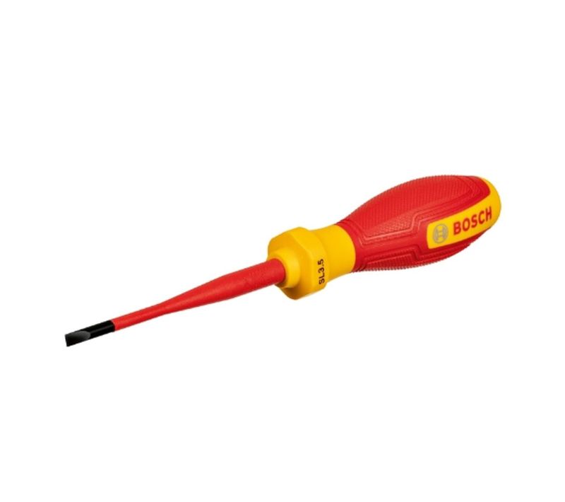 Tournevis Plat Isolé Vde Sl3,5 X 75 Mm, Manche Softgrip Ergonomique