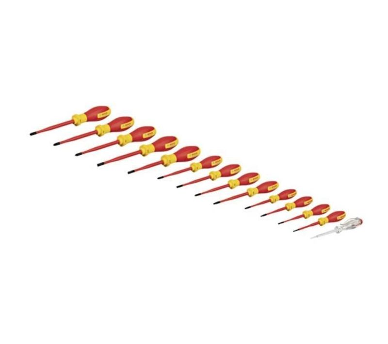 Professional Set De Tournevis Mixtes Vde (avec Testeur De Phase Unipolaire – 14 Pieces, Dans Une L-