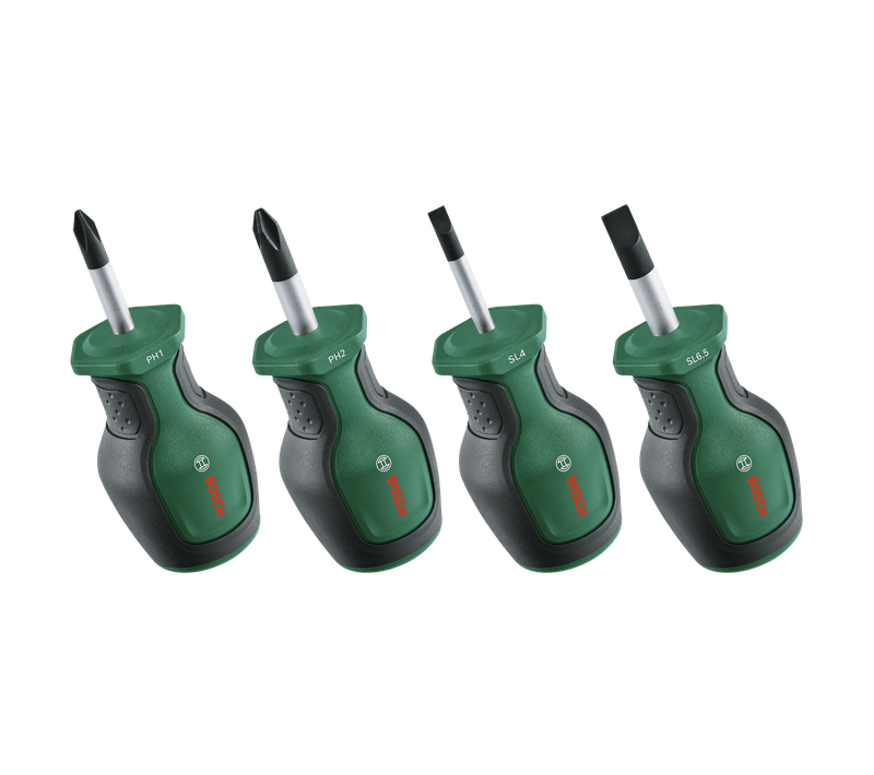 Set De 4 Tournevis Courts (compacts Pour Vissage Dans Espaces Restreints Embout Magnétique)
