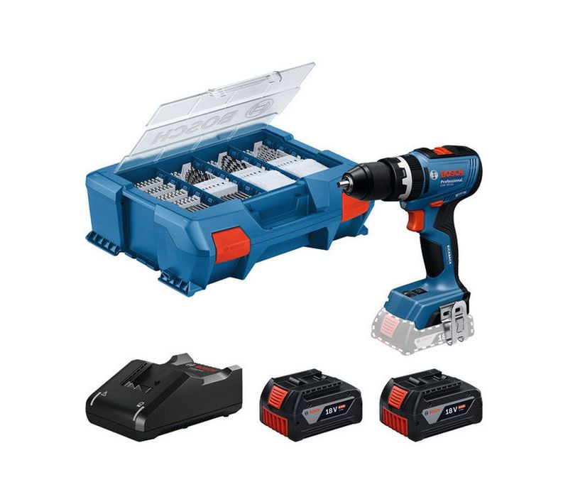 Perceuse-visseuse à Percussion Sans Fil Gsb 18v-65 - 2x4,0 Ah, Mandrin 13 Mm