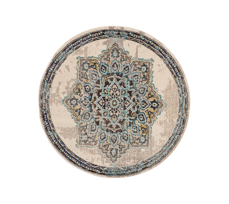 Tapis Rond Casa Beige  120 Cm Rond