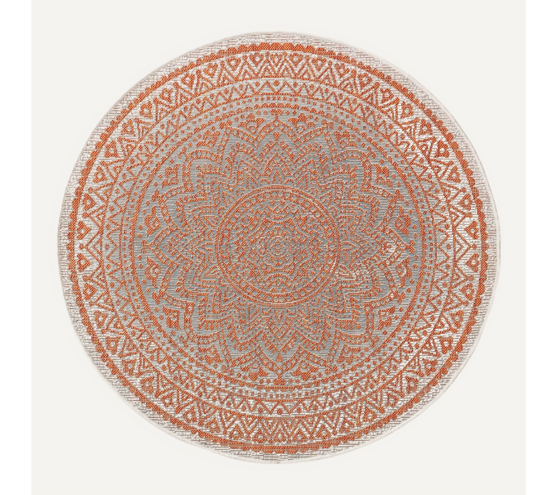 Tapis D'extérieur Et Intérieur Cleo Orange 150 Cm Rond