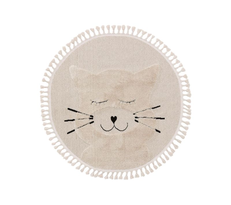 Tapis Enfant Momo Crème  120 Cm Rond