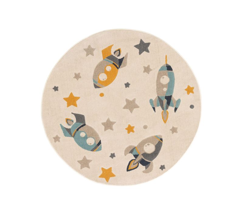 Tapis Enfant Apollo Crème  120 Cm Rond