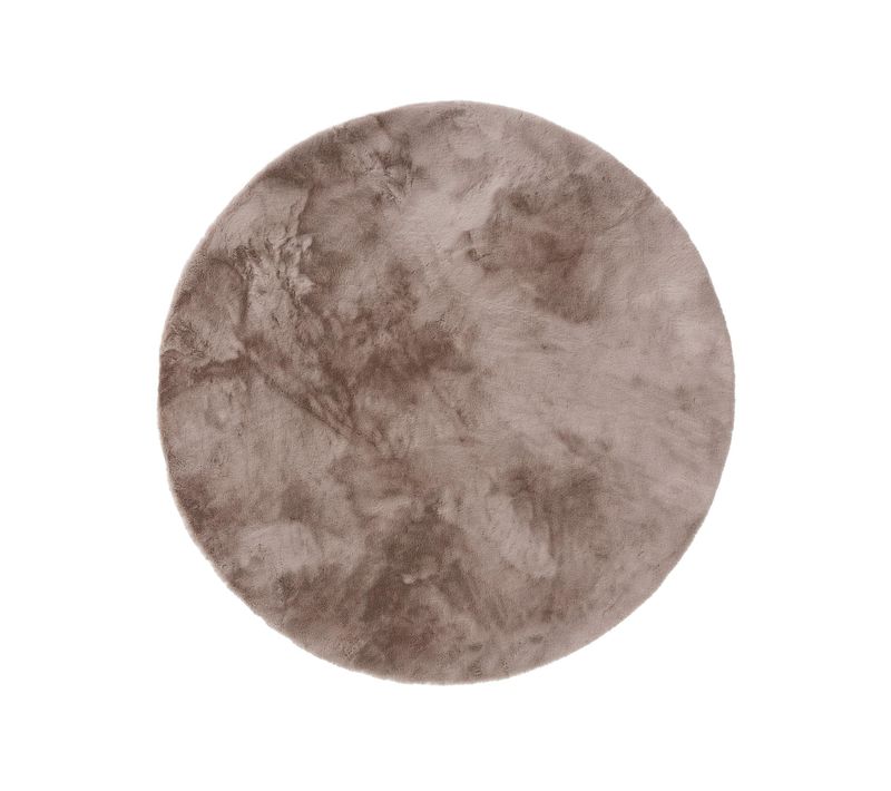 Tapis De Fourrure Dave Taupe  180 Cm Rond