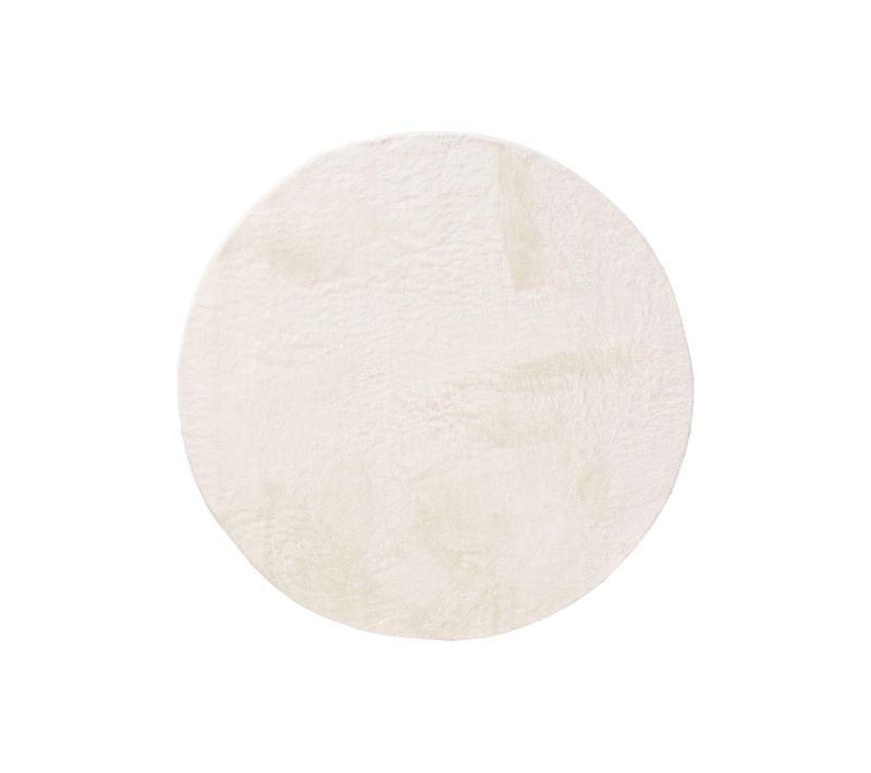 Tapis En Fausse Fourrure Furry Crème 160 Cm Rond