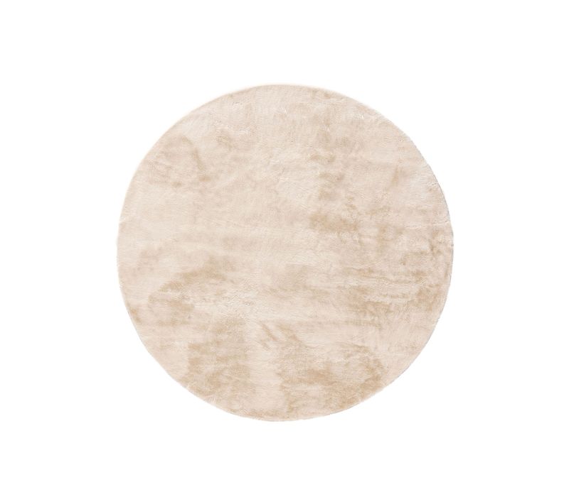 Tapis En Fausse Fourrure Furry Beige 120 Cm Rond