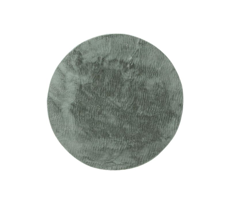 Tapis En Fausse Fourrure Furry Vert 120 Cm Rond