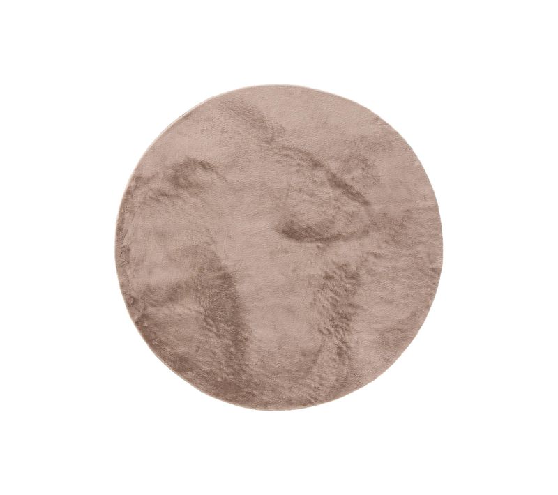 Tapis En Fausse Fourrure Furry Taupe 200 Cm Rond