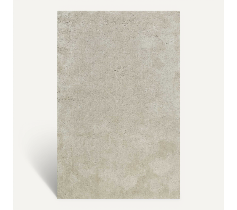 Tapis Poils Longs 70x140 Gris Beige Microfibre Emilia