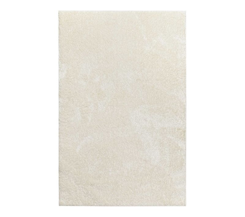 Tapis Salon 200x200 à Poils Longs Blanc Crème Fanny