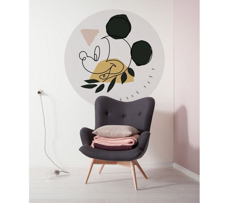 Photo Murale Ronde  Disney Visage De Mickey Art Moderne - 125 Cm