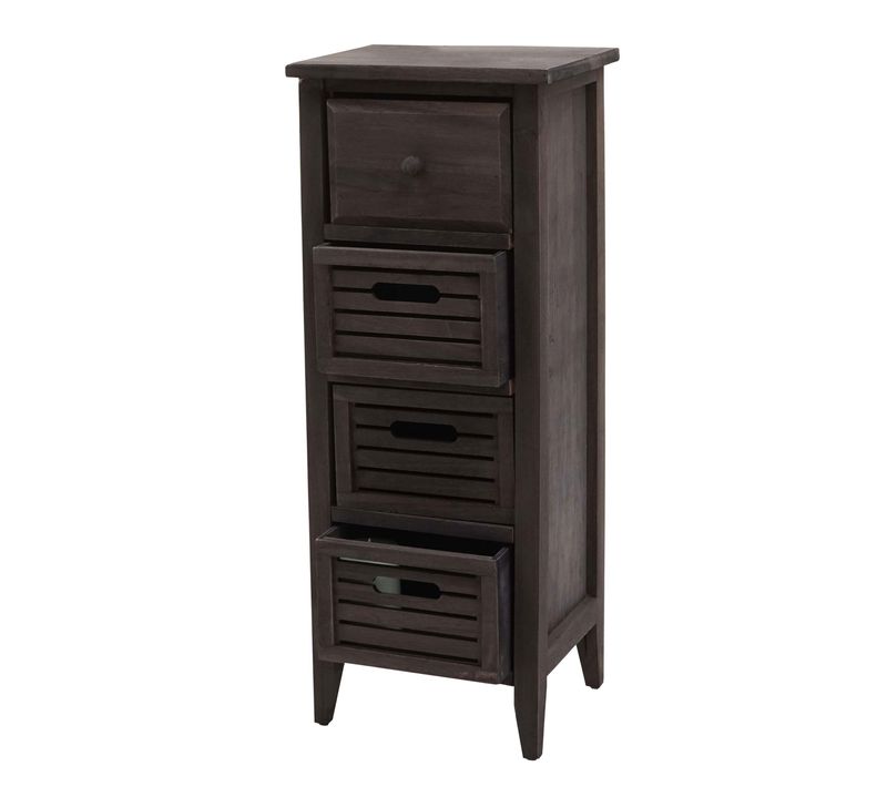 Armoire à Tiroirs 74x30x25cm Vintage Gris-brun
