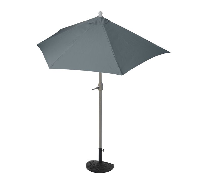 Parasol Parla En Alu, Hémicycle, Uv 50+ ~ 270cm Anthracite Avec Pied