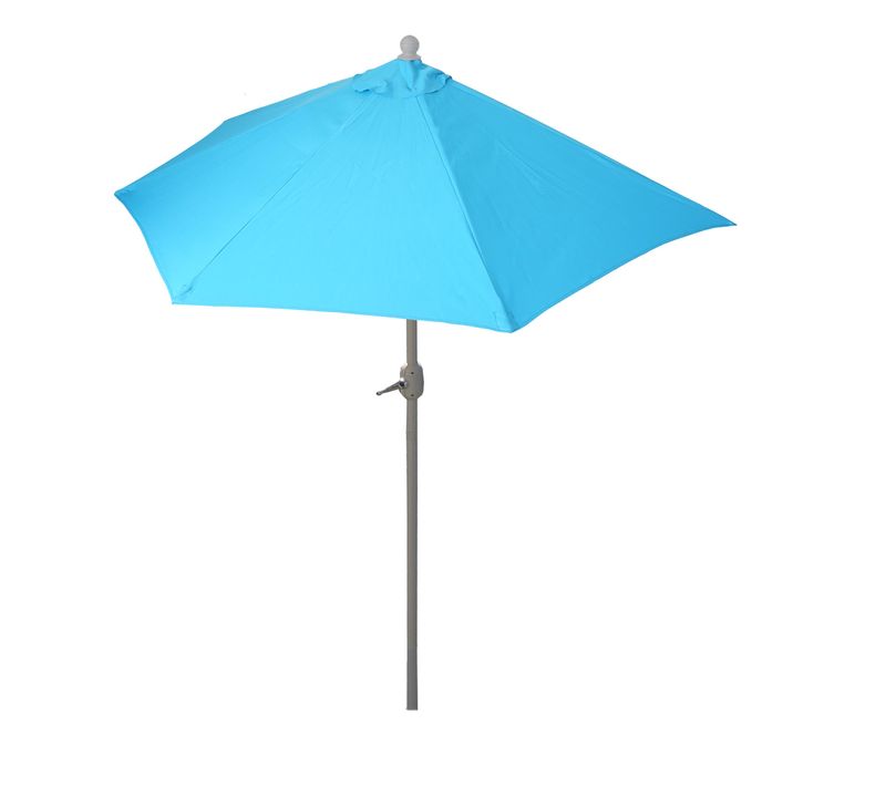 Parasol Parla Alu, Hémicycle, Parasol Balcon Uv 50+ ~ 270cm Turquoise Sans Pied