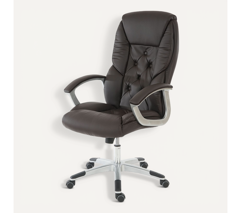 Fauteuil De Bureau Pro L42 Xxl, Charge 150kg, Similicuir ~ Marron