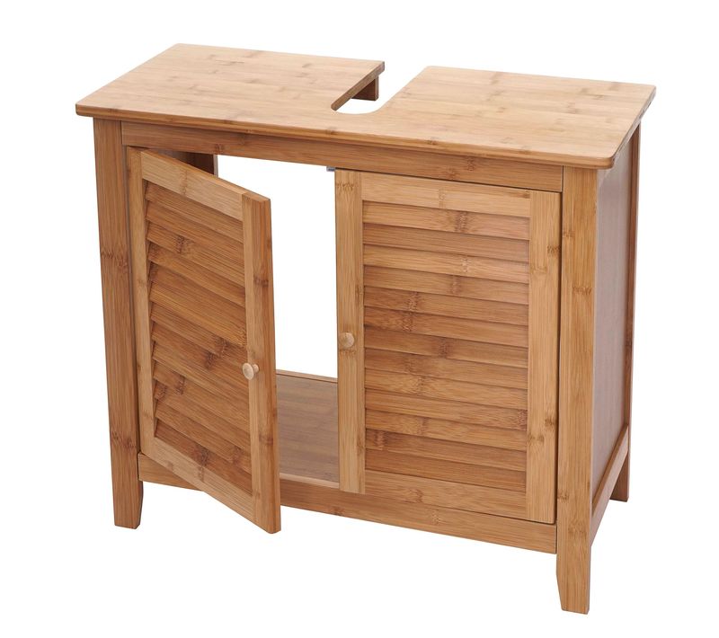 Meuble Sous-lavabo Salle De Bains Hwc-b18, Armoire, Bambou ~60x67x30cm