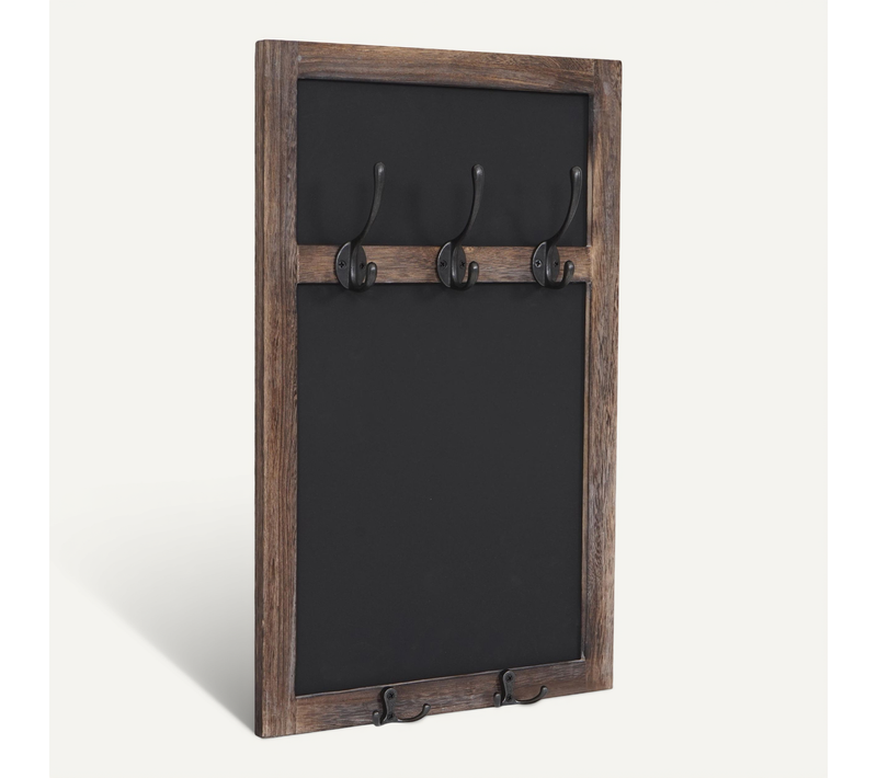 Patère Mural Hwc-c51, Tableau Noir, 55x34cm ~ Brun, Shabby