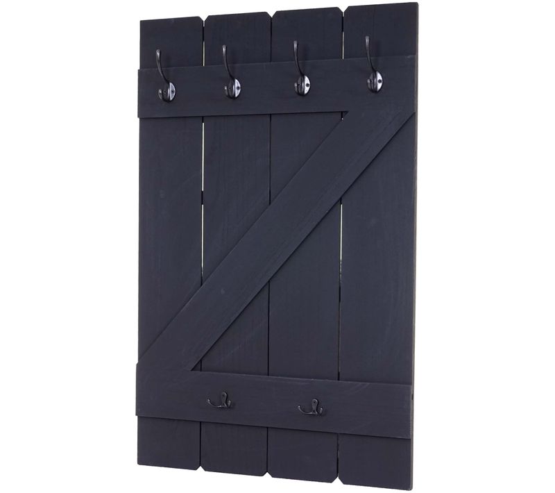 Patère Murale Hwc-d13 6 Crochets 91x60cm Gris Foncé Shabby