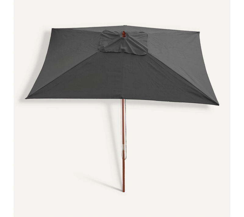 Parasol Florida, Parasol De Jardin, 2x3m Polyester/bois 6kg ~ Anthracite