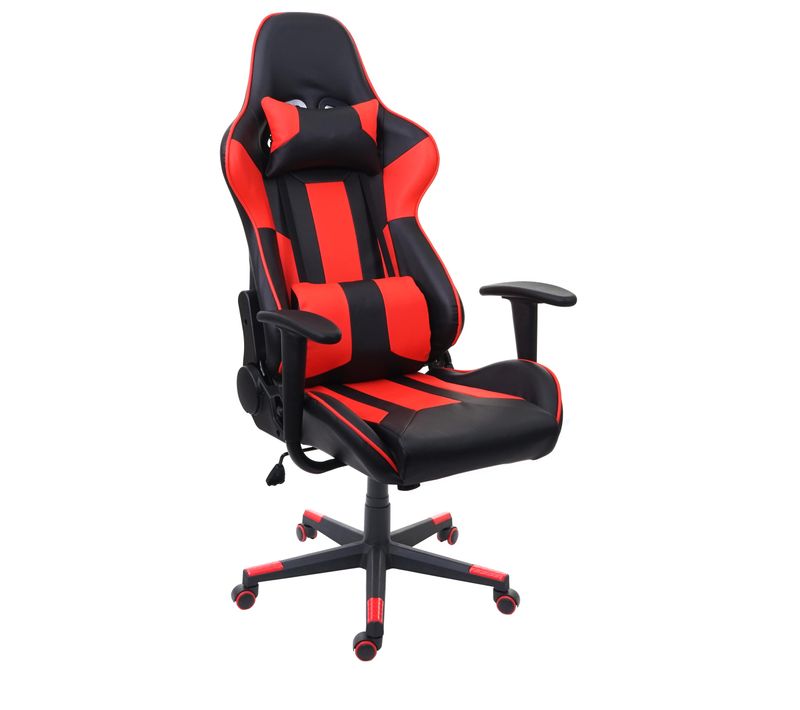 Chaise De Bureau Hwc-f84 Similicuir Noir Rouge