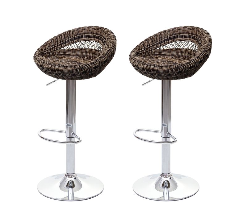 2x Tabouret De Bar Hwc-g26, Chaise De Comptoir, Polyrotin, Chrome