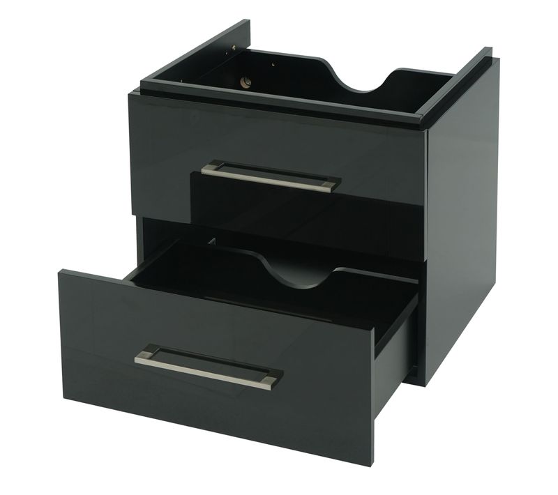 Premium Meuble Sous-lavabo Hwc-d16 Brillant 60cm Noir