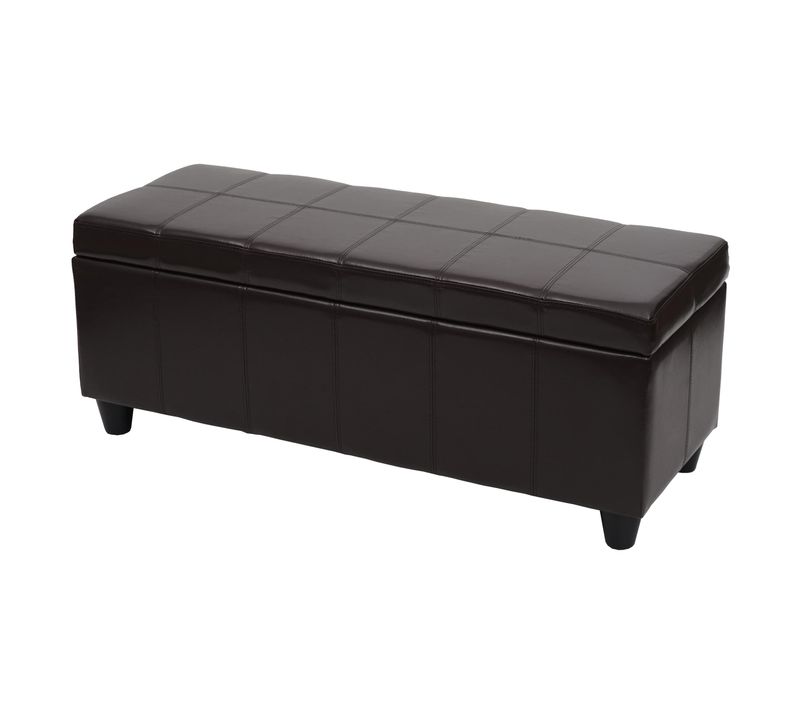 Banc/banquette/coffre De Rangement Kriens, 114x45x45cm, Simili ~ Marron