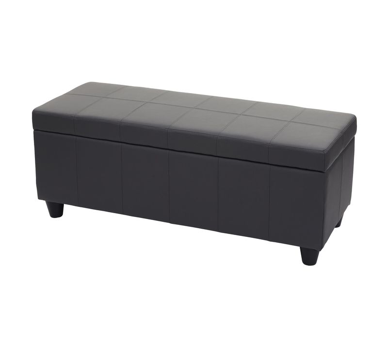 Banc/banquette/coffre De Rangement Kriens, 114x45x45cm, Similicuir ~ Gris Mat