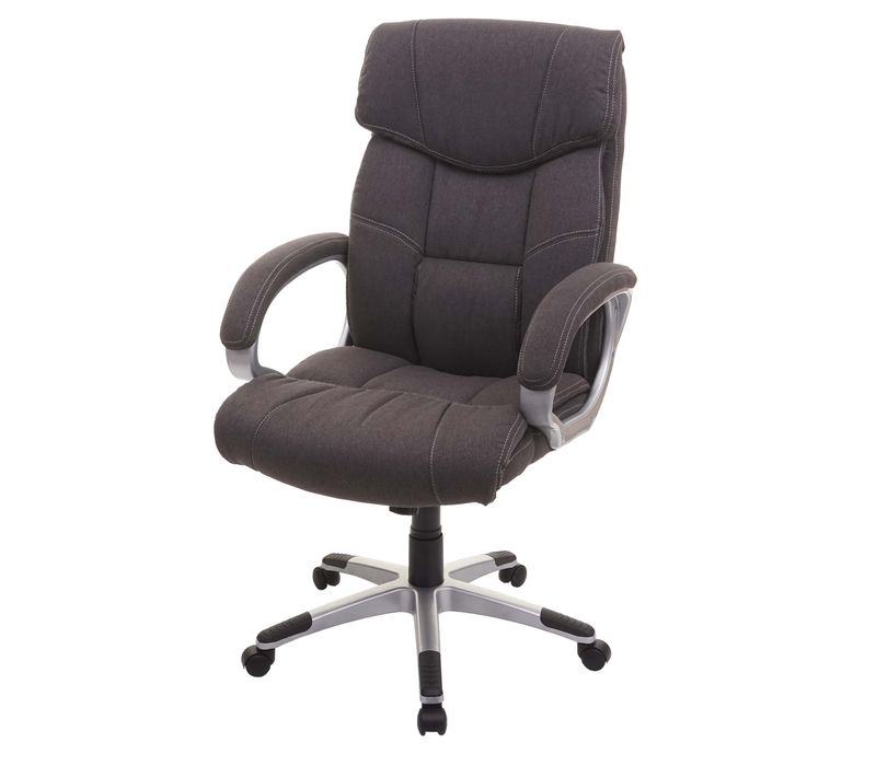 Chaise De Bureau Hwc-a71, Chaise Pivotante, Tissu ~ Imitation Daim, Gris Foncé