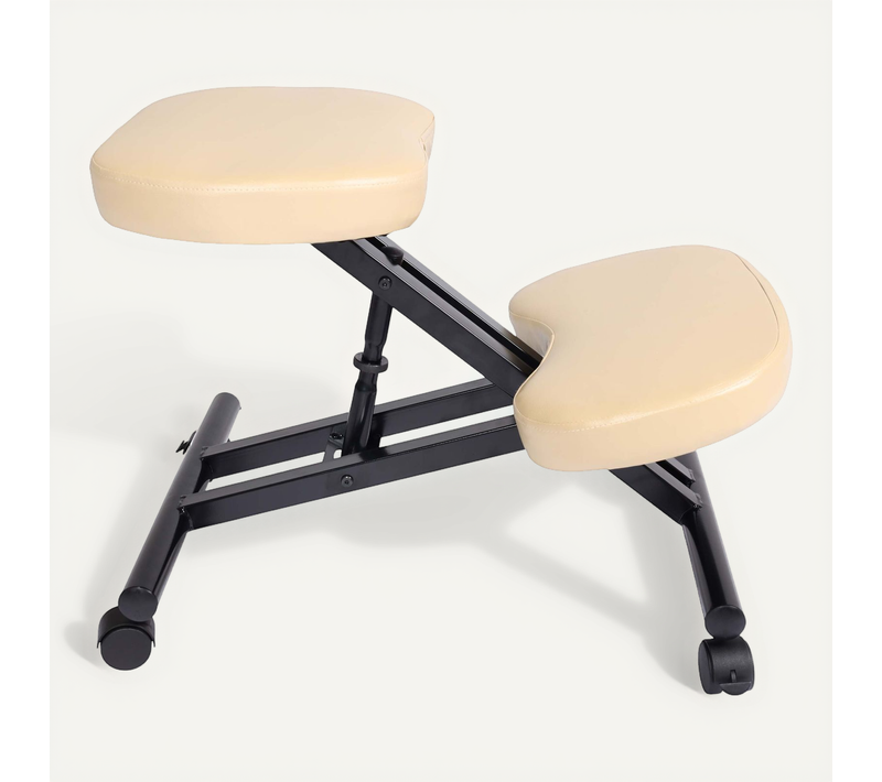 Siège Assis à Genoux Hwc-e10 Appui-genoux, Similicuir, Métal, Crème-beige