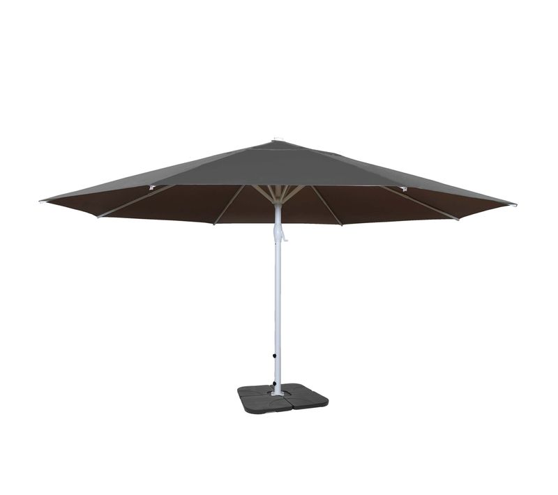 Parasol Meran Ii, Gastronomie, Ø 5m, Poteau Alu,blanc 28 Kg ~ Anthracite