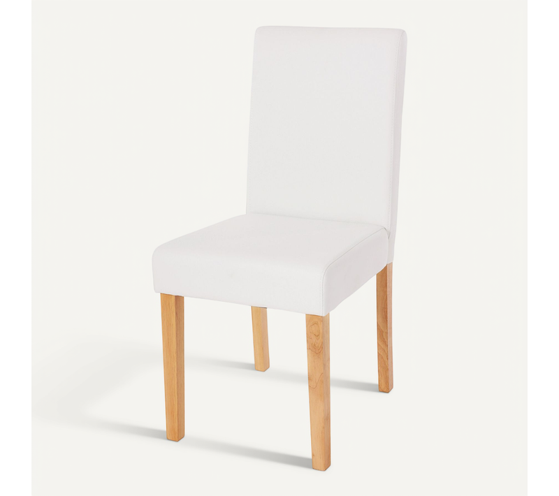 Chaise De Salle à Manger Littau Simili Blanc Mat Pieds Clairs