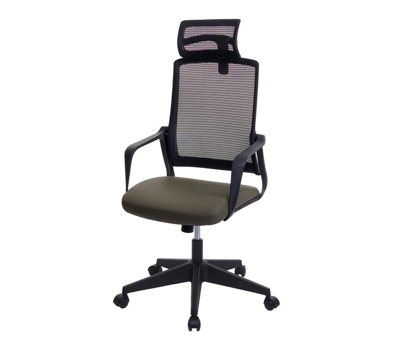 Chaise De Bureau Hwc-j52 Appui-tête Ergonomique Similicuir Vert-olive