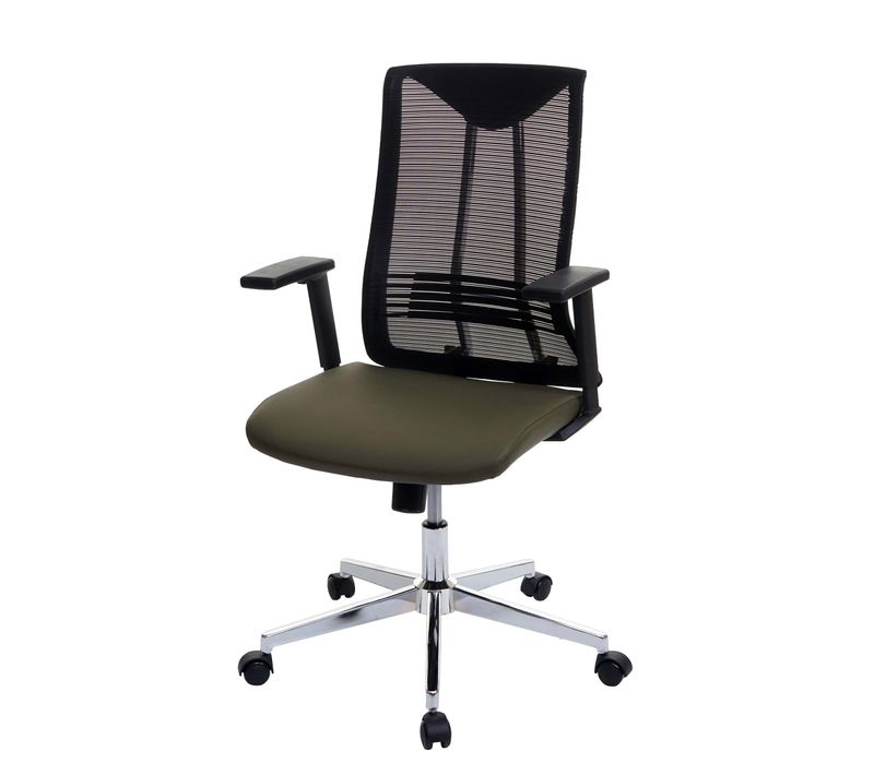 Chaise De Bureau Hwc-j53 Ergonomique Similicuir Vert-olive