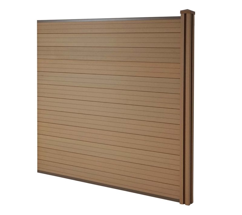 Brise-vue En Wpc Sarthe ~ Élément D'extension, Teck 1,88m
