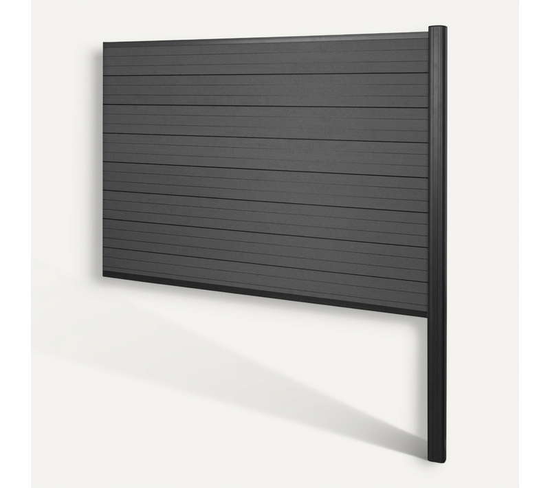 Brise-vue En Wpc Sarthe, Poteau En Aluminium ~ Extension, 185cm Anthracite