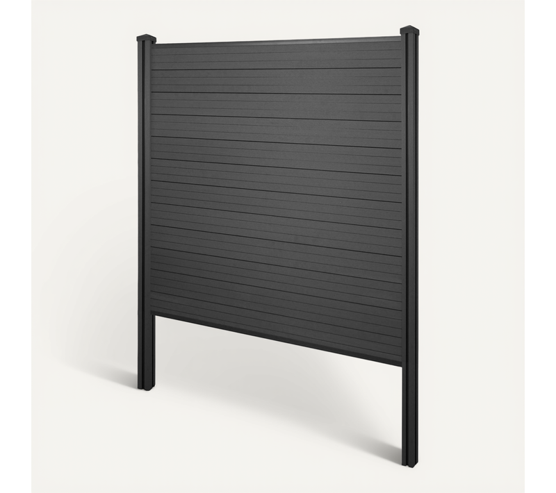 Brise-vue En Wpc Sarthe, Clôture Brise-vent, Poteaux Wpc ~ Base, 195cm Anthracite