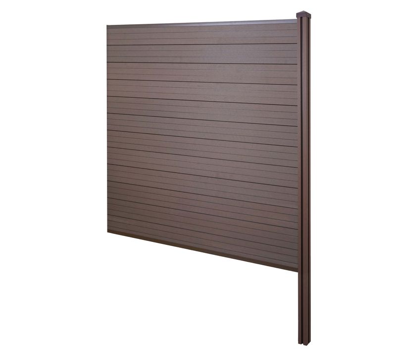 Brise-vue En Wpc Sarthe, Poteaux En Wpc ~ Extension, 188cm Marron