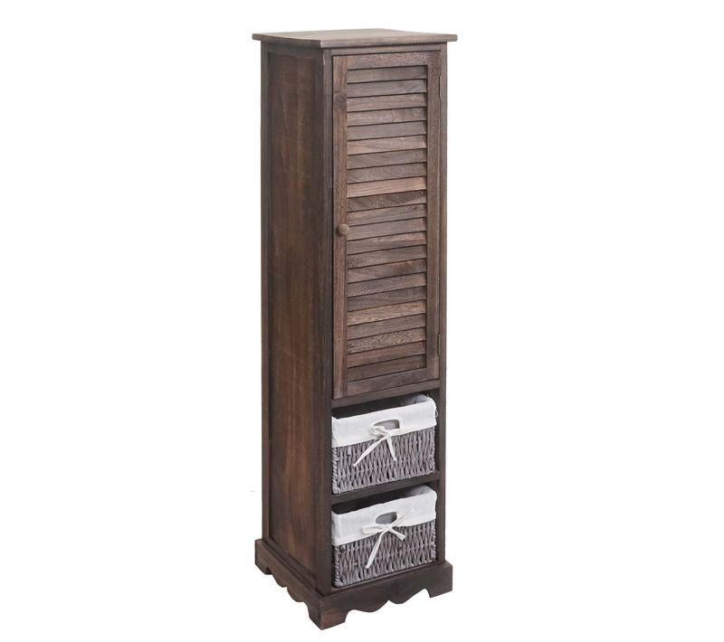 Commode De Salle De Bain Hwc-h20, 20x27x29cm Bois Massif ~ Shabby Marron