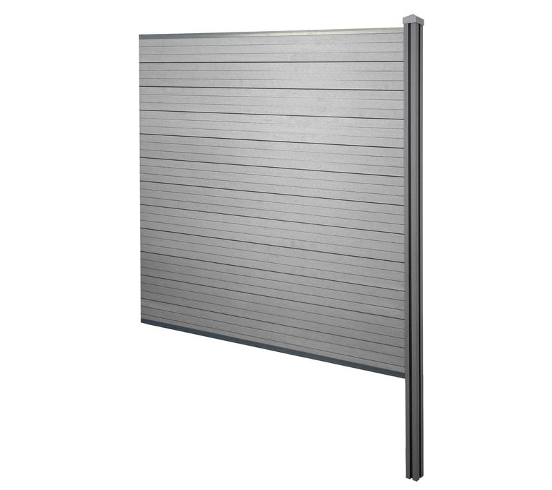 Brise-vue En Wpc Sarthe, Poteaux Wpc ~ Elément D'extension, 188cm Gris