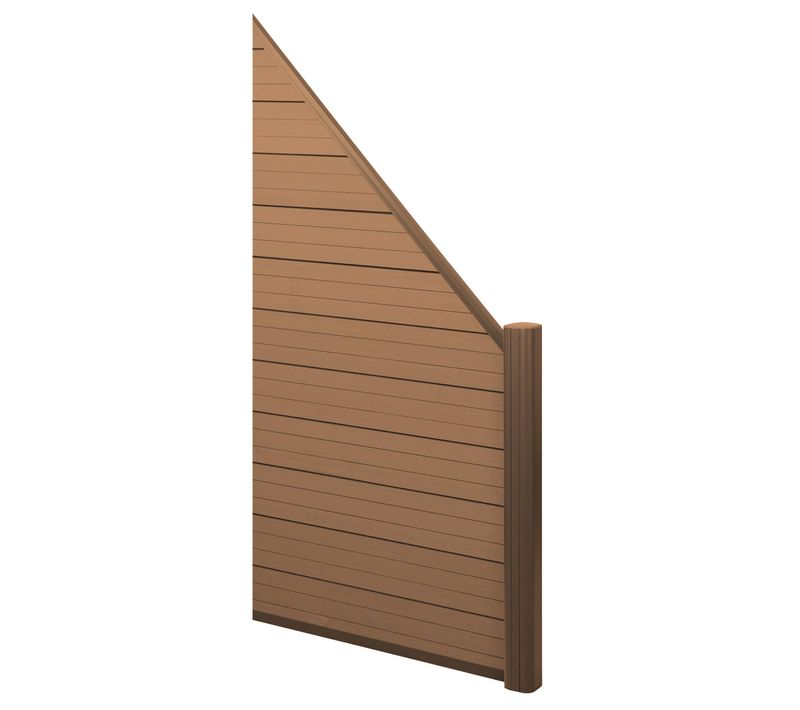 Pare-vue En Wpc Sarthe Poteaux En Aluminium 0,95m Teck